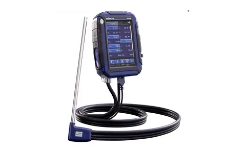 Handheld combustion analyzer with flue-gas probe
